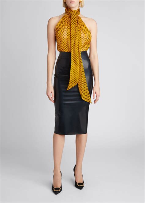 calza latex yves saint laurent|Saint Laurent Latex Pencil Skirt .